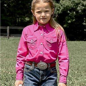 Wrangler Kids Bright Pink Button-Down Shirt